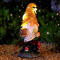 Vista 9 de Estatuas solares flocadas de jardín para exteriores, decoración de jardín al aire libre, luz LED de decoración para exteriores, regalos únicos