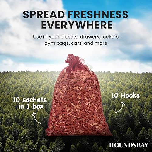 Miniatura 4 de Bolsas de Saquitos de Cedro, Saquitos Aromáticos Completamente Rellenos con Ganchos Colgadores, Perfectos para Armarios, Cajones, Automóviles,