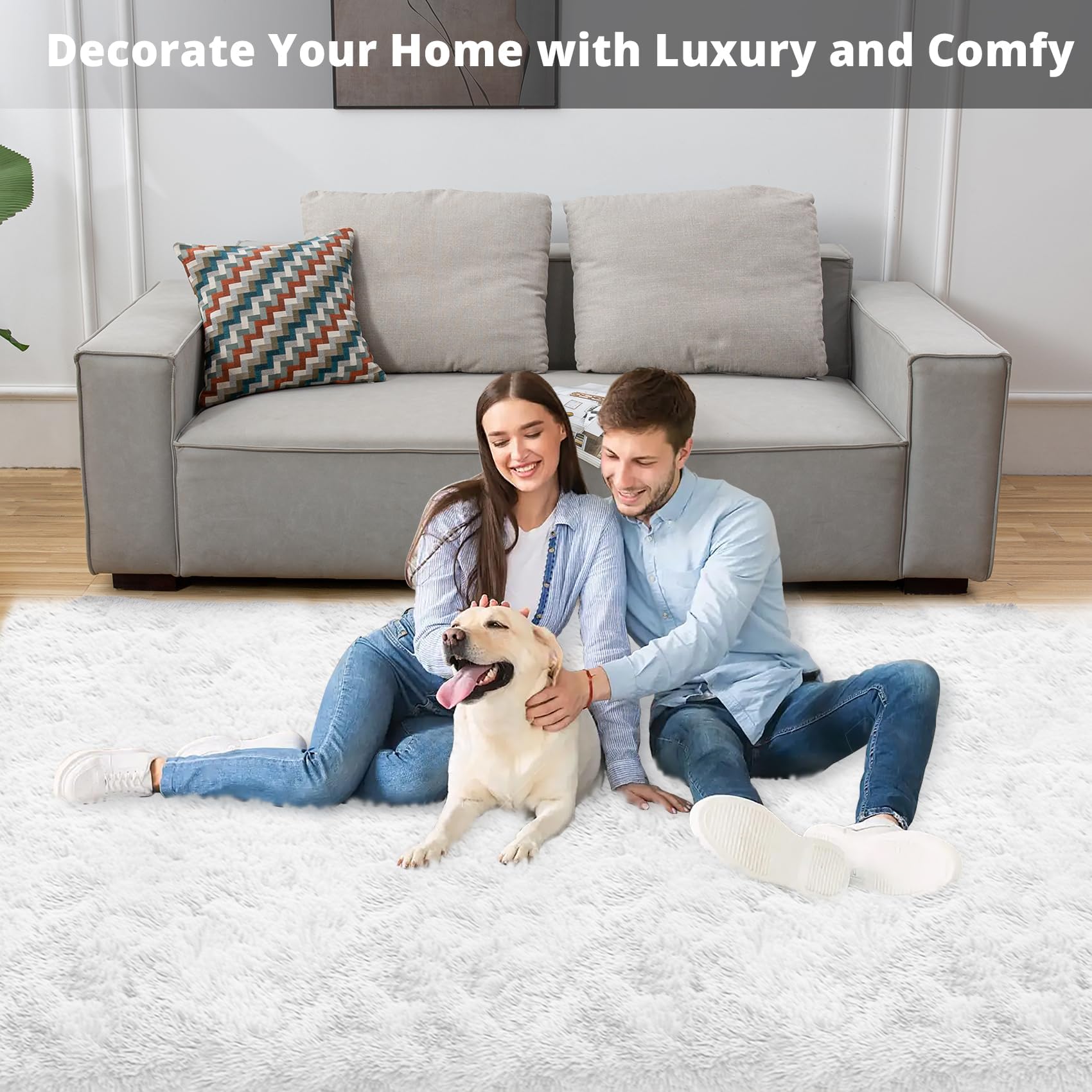 ROCYJULIN Rug for Living Room, Area Rugs for Bedroom, NonSlip Carpet