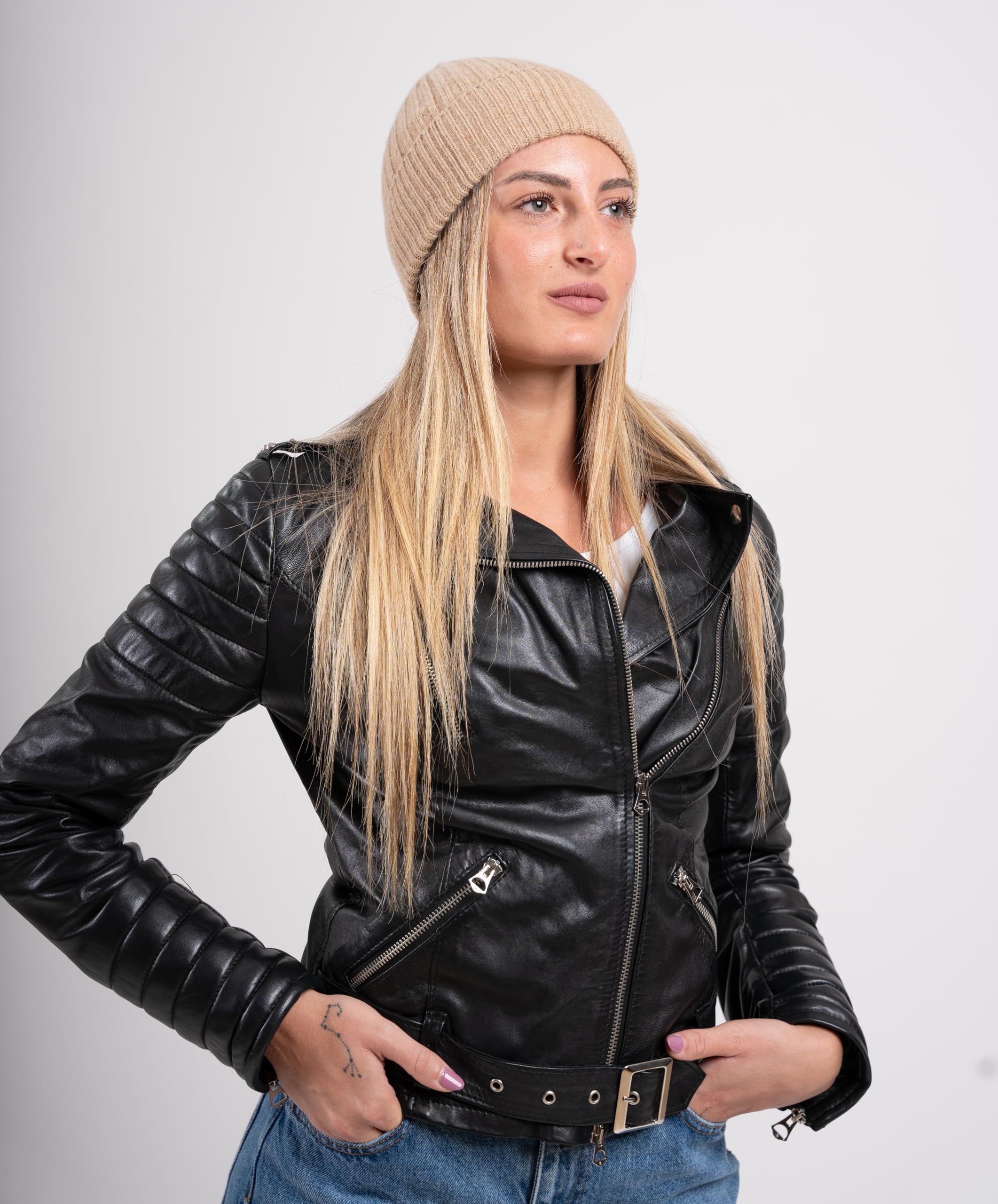 Cappello 100% Cashmere con rasatura a Coste - Prodotto Artigianale - Made in Italy