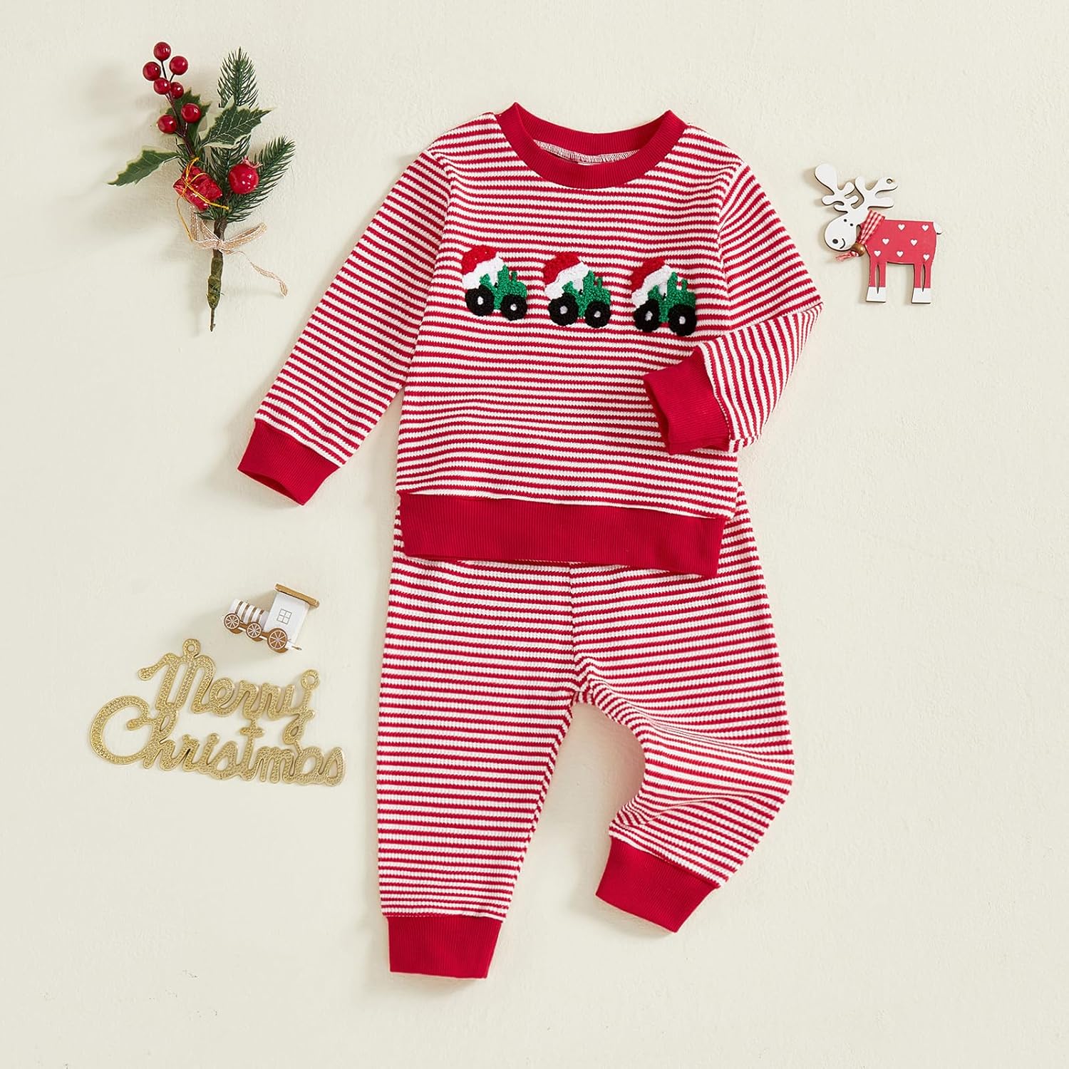 Baby Girl Boy Christmas Outfit Toddler Merry Christmas Sweatshirt Crewneck Shirt Casual Pants Fall Winter Clothes - Image 2