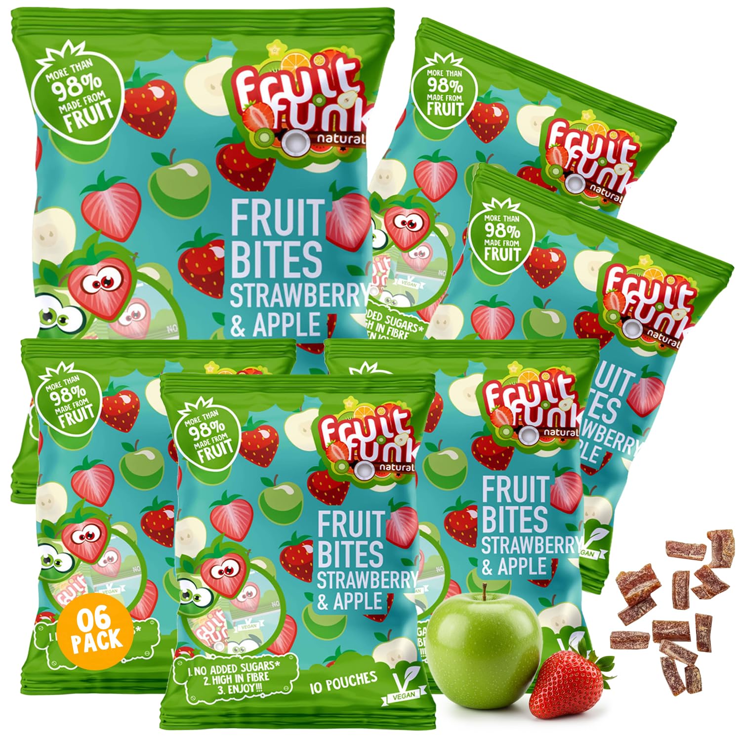 FRUITFUNK Fruit Snacks Bulk Bites | Multibag | Low Sugar Healthy Dessert for Kids | Natural Fruit Snacks | Made from Real Fruit | High Fiber | Vegan | Allergen Free |Harvest Snacks- 80 Pack
