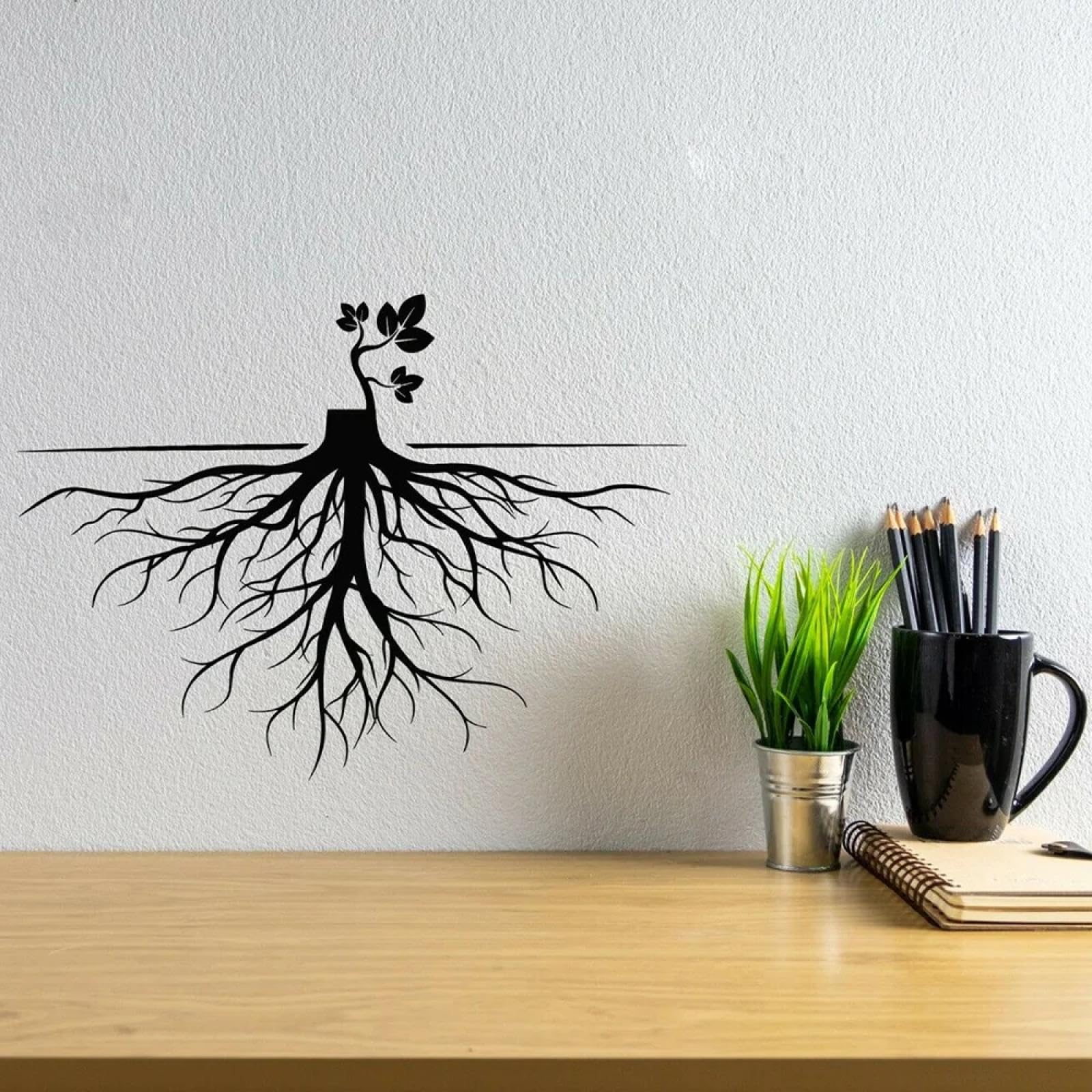WEIMEIJIE Abstract Tree Root Vinyl wall Decal, Living Room wall Tattoo, Natural Decorative Sticker, Modern and Unique Gift.