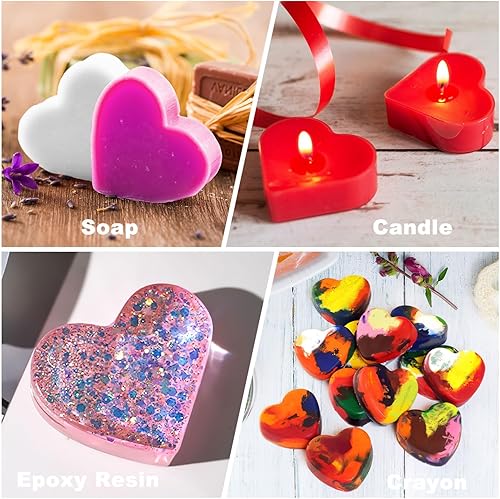 Miniatura 7 de 3 moldes de silicona con forma de corazón, 8 cavidades, molde de silicona de corazón grande, molde de silicona con forma de corazón para San