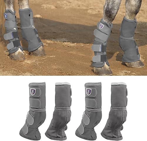 Harrison Howard Botas para moscas de caballo, ajuste contorneado, protectores de piernas, botas de malla densa con ventilación cómoda y protección