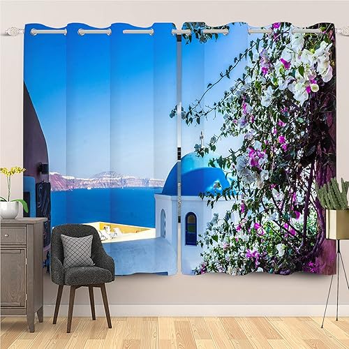 Miniatura 9 de Cortinas opacas japonesas con diseño de torre de cerezo, monte Fuji, cortinas de ventana para dormitorio, sala de estar, cocina, estilo asiático,