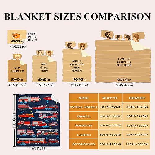 Miniatura 7 de Manta ligera de camiones de bomberos y camiones de bomberos, manta ligera de regalo para niñas y niños, manta suave y divertida de animales para