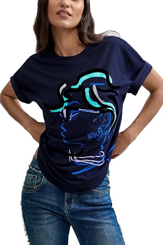 Desigual TS_Face T-Shirt Mujer (Pack de 1)