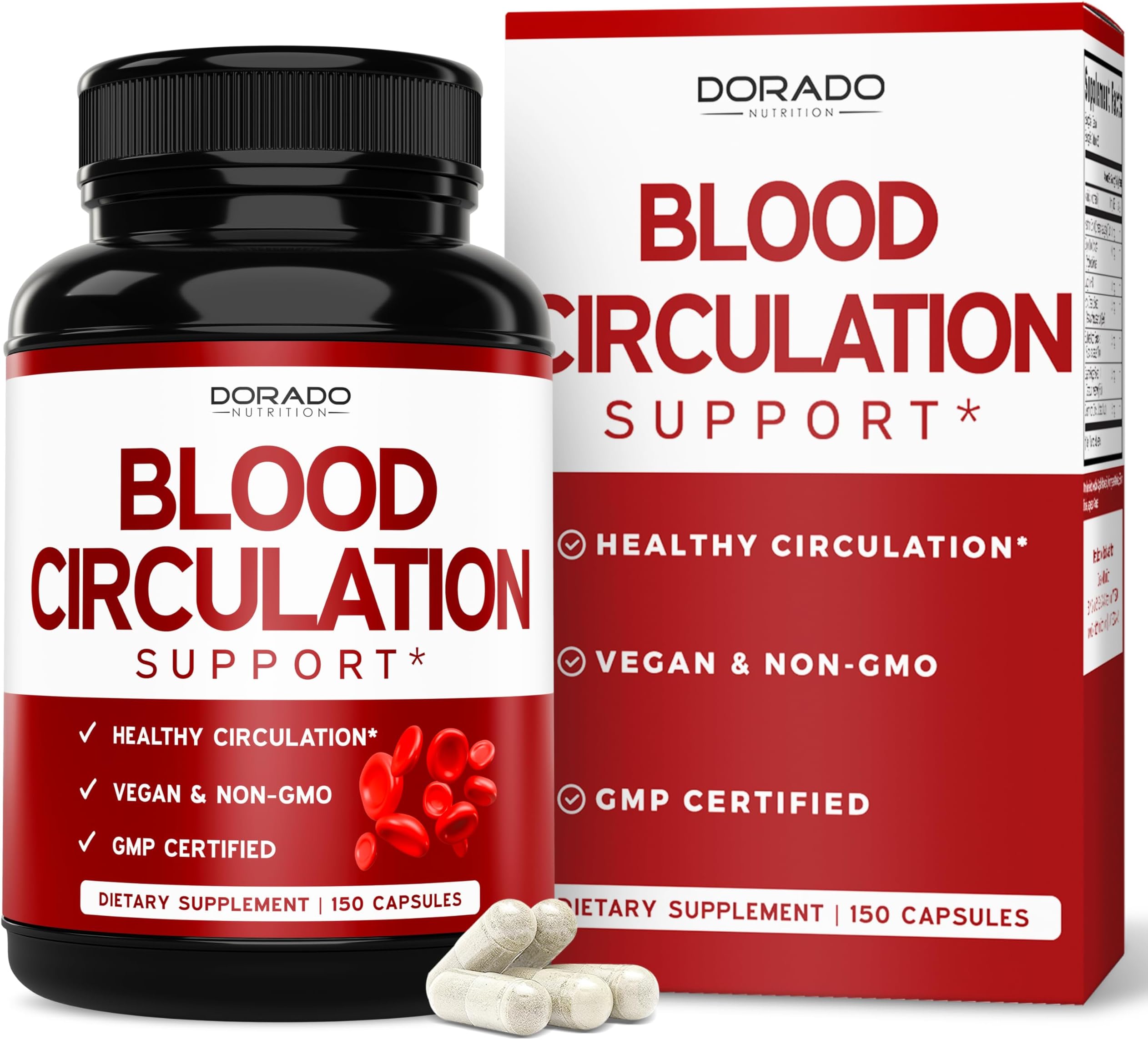 Blood Circulation Supplements with Diosmin & More (150 Capsules) Blood Flow Supplements for Men & Women - Spider & Varicose Veins for Legs Support - Vegan & Non GMO - 3rd Party Tested - USA Made