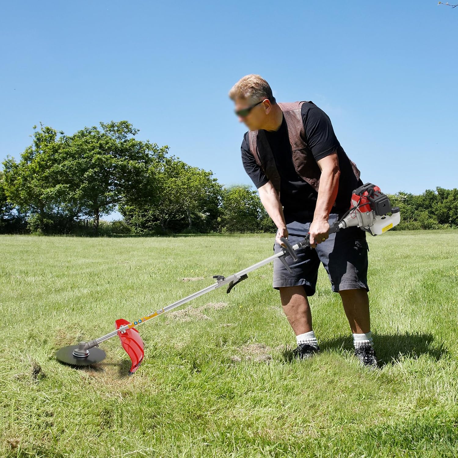 Bepritm 52CC 2-Stroke Hand Held Gas Lawn Edger, Grass Trimmer Single-Cylinder, Gas Powered Chainsaw Weed Eater Multifunctional Trimming Tools for Lawn and Garden Tree Trimm