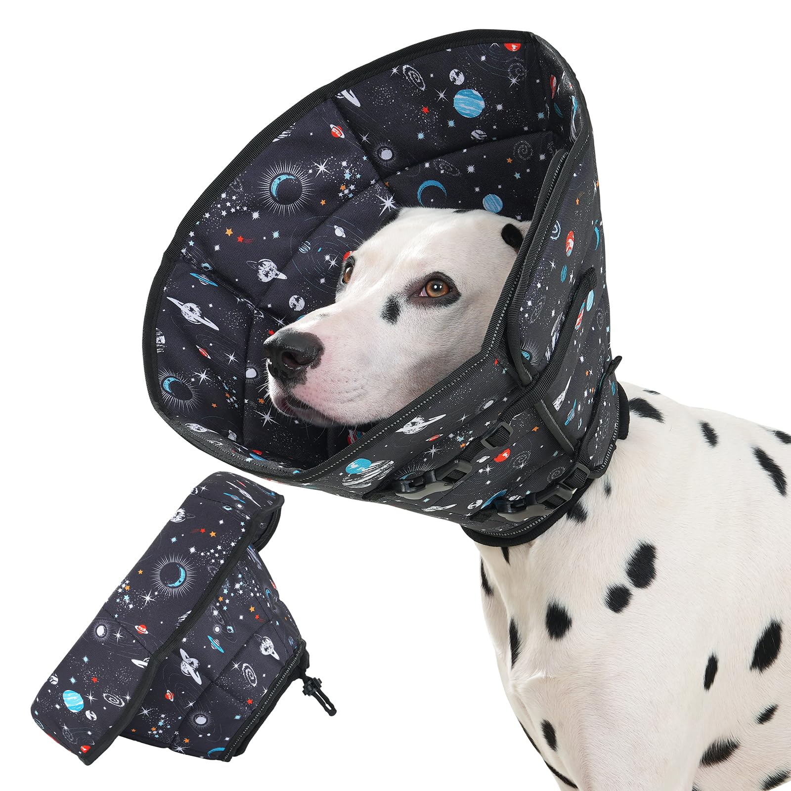 Avont Soft Dog Cone After Surgery, Buster Collars for Dogs, Pet Elizabethan Recovery Neck Collar, Head Cone Prevent Licking -Star(M)