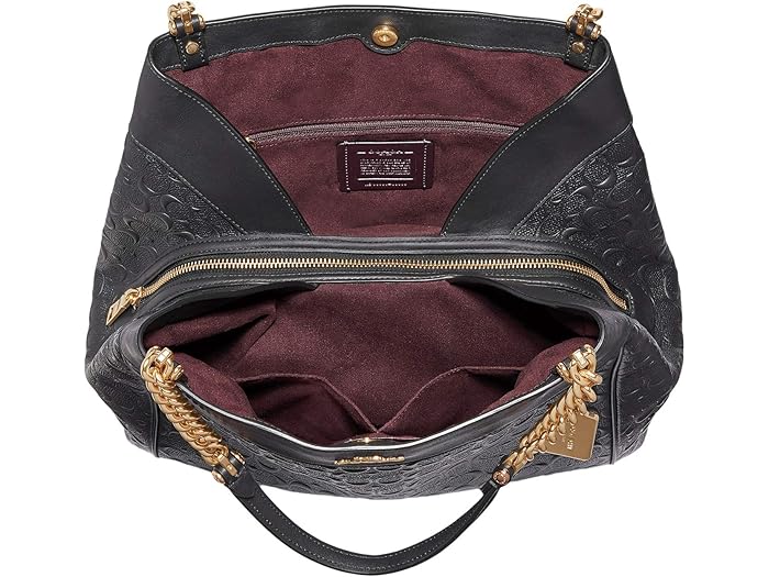 lexy chain shoulder bag in signature leather
