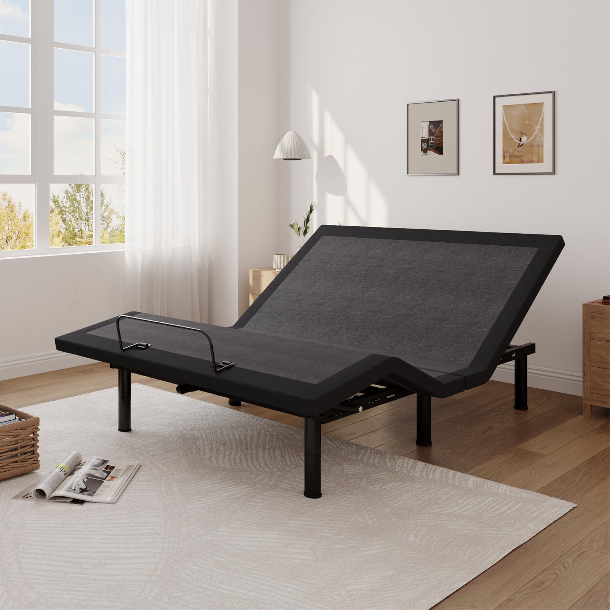 Queen Size Adjustable Bed Base Frame with Adjustable Legs, Electric Bed Base w/Wireless Remote, Zero Gravity Bed, Head and Foot Incline, Anti-Snore,Memory Pre-Sets,Easy Assembly