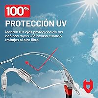 Vista 8 de NoCry Gafas de seguridad transparentes para hombres y mujeres con lentes envolventes antivaho y resistentes a los arañazos, patillas ajustables