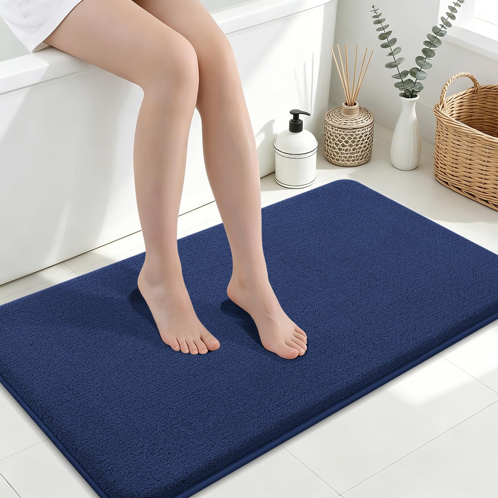 Smiry Smiry Memory Foam Bath Mat 40x24, Extra Soft Absorbent Bathroom Rugs