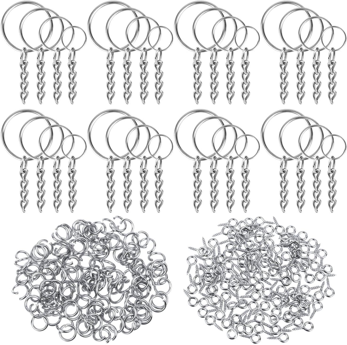 Key Chain Rings, Shynek 360Pcs Key Rings Bulk with Jump Rings and Screw Eye Pins