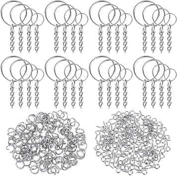 Key Chain Rings, Shynek 360Pcs Key Rings Bulk with Jump Rings and Screw Eye Pins