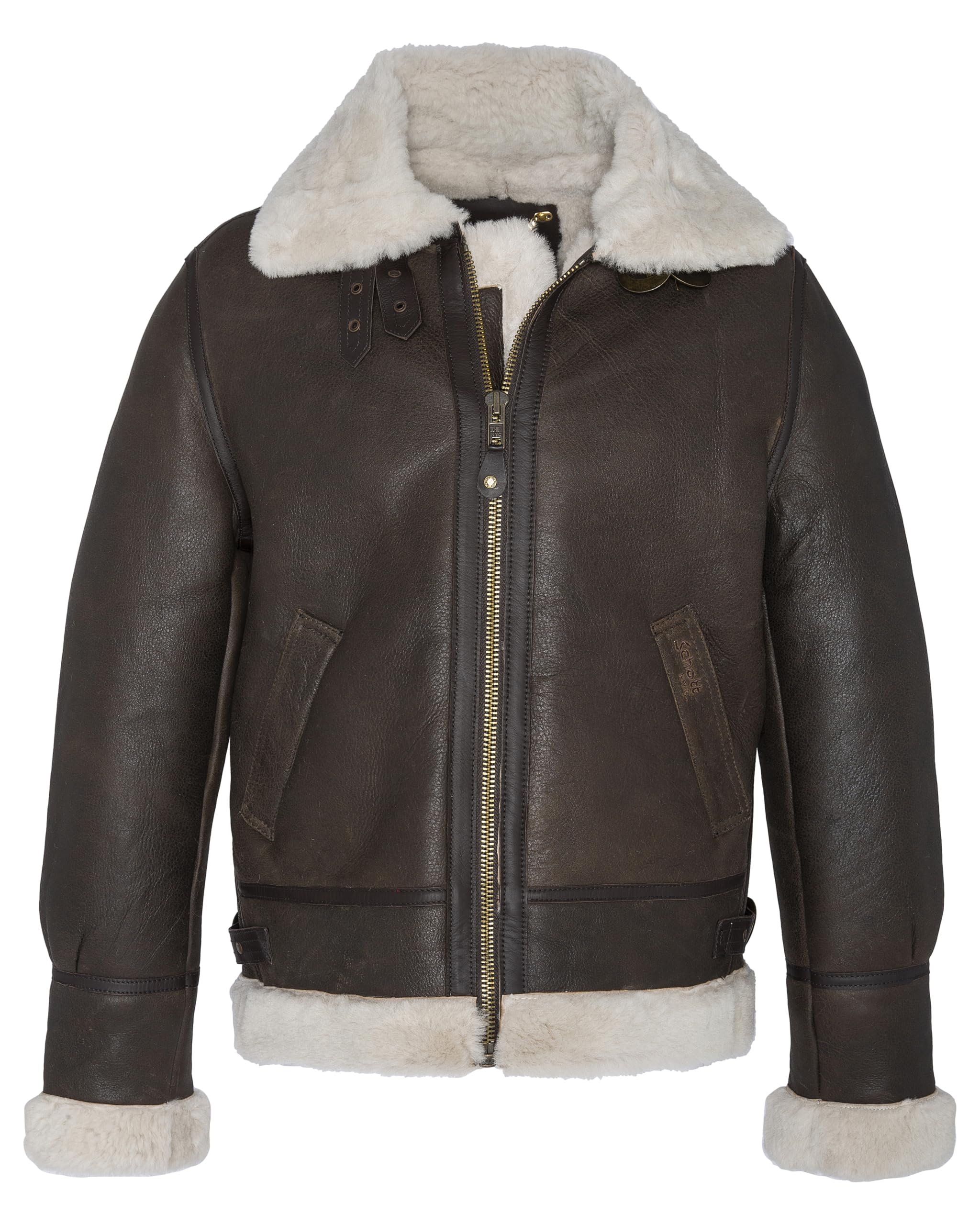 Schott Bombardier Schott en Mouton retourné ref_jaj25766 Café