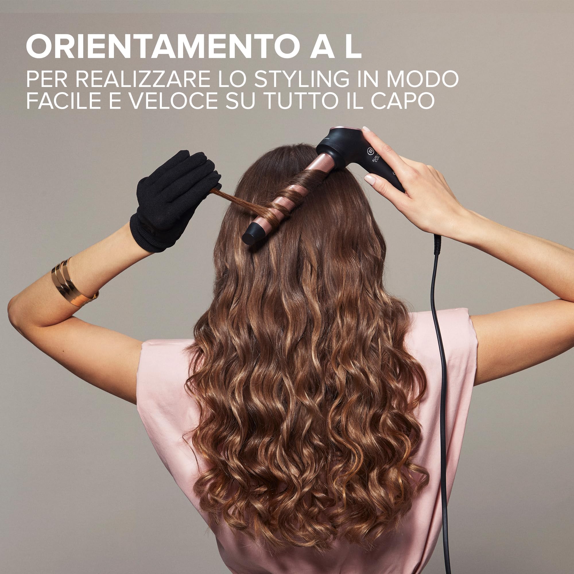Bellissima Imetec | Sublime Curls, Ferro arricciacapelli, Diametro 25, Ricci morbidi e definiti e protetti, Rivestimento Ceramica Diamond, 3 temperature, Calore Costante, Puntale Antiscottatura