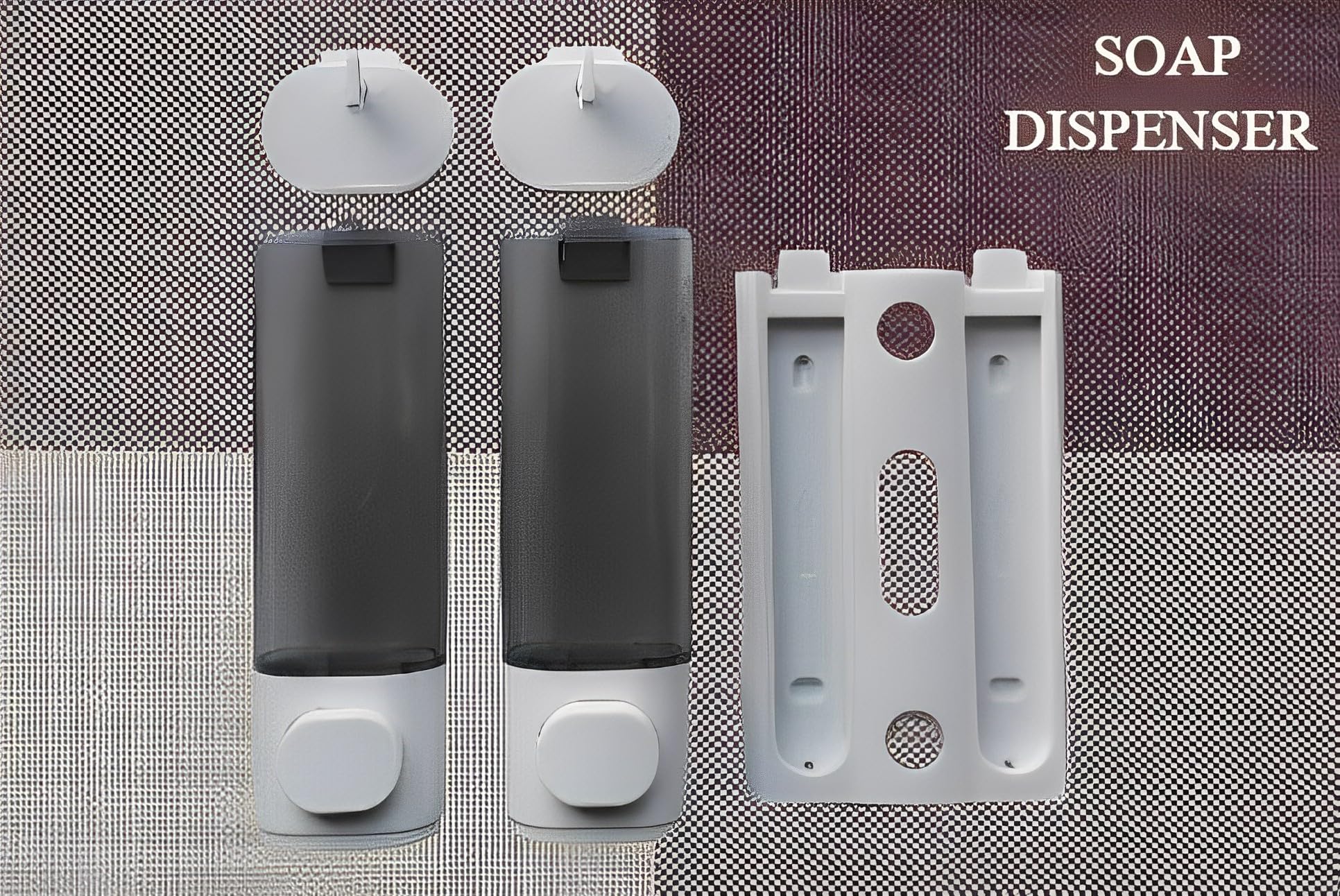 Dispenser manuale per sapone a 2 camere, montaggio a parete, 2 dispenser da doccia da 300 ml, premere manualmente per lozioni e sapone da doccia, uso per casa, appartamento, bagno, cucina, hotel