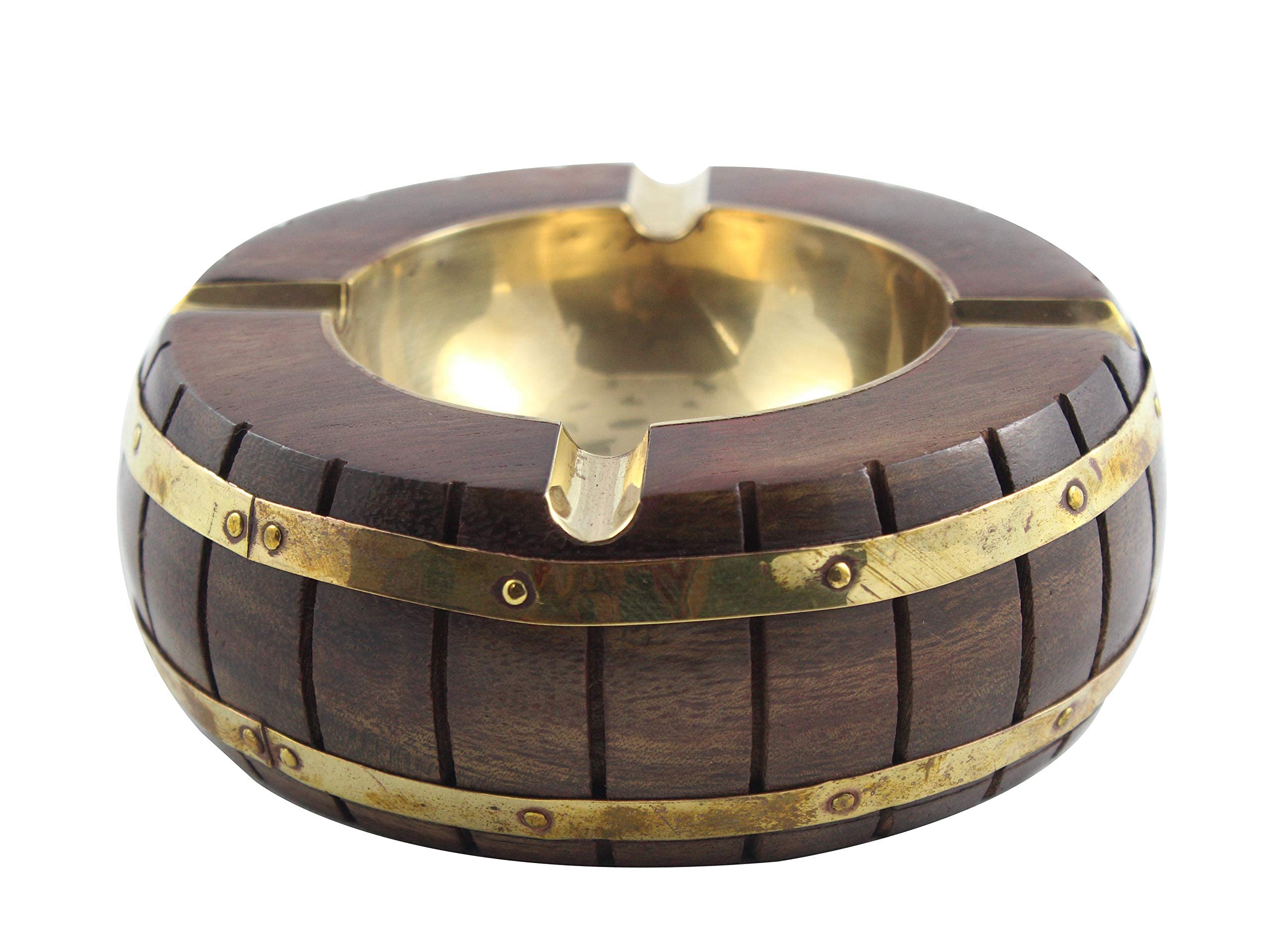 Amazon.co.jp: 真鍮と木製ラウンド灰皿Nauticalハンドメイド灰皿