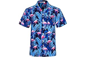 Men's Hawaiian Shirt, Tropical Beach Shirt, Short Sleeve, Aloha Hawaiian Holiday Casual Cuban Shirt