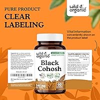 Vista 7 de Wild & Organic Cápsulas de cohosh negro, 60 unidades, suplemento de apoyo a la salud de la mujer