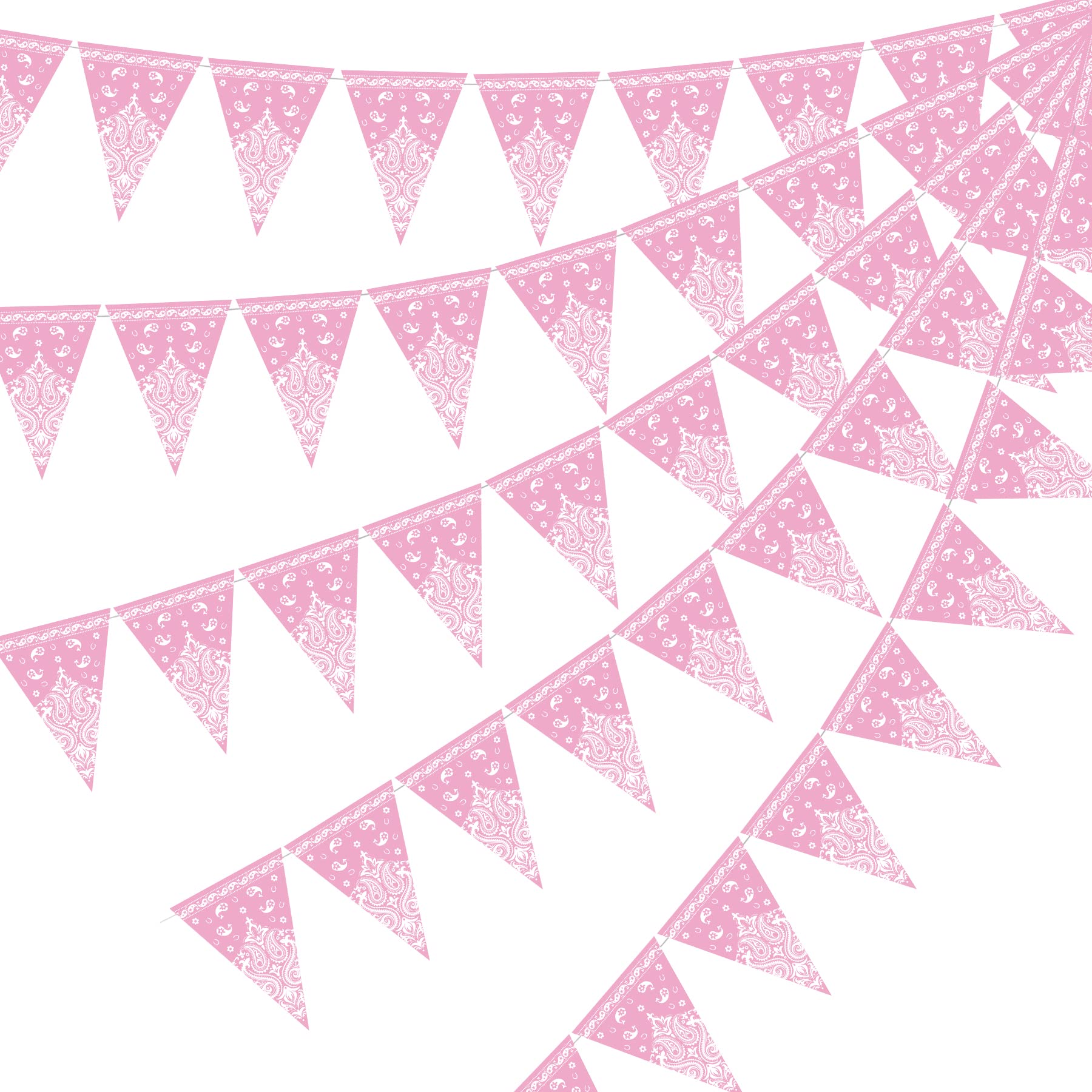 Buy 5 Pack Bandana Pennant Banner, Pink Cow Print Pennant Banner ...