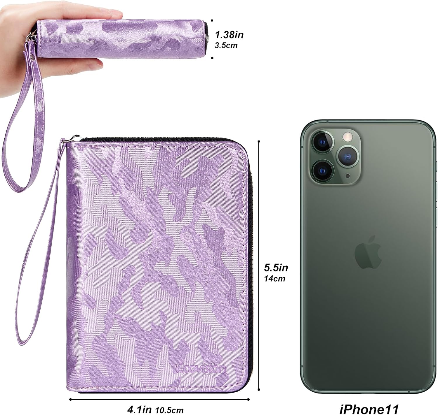 EcoVision RFID Credit Card Holder Wallets for Women Large Storage Space Accordion Zipper Card Case Holder,Leather Organizer Case with Lanyard - Image 6