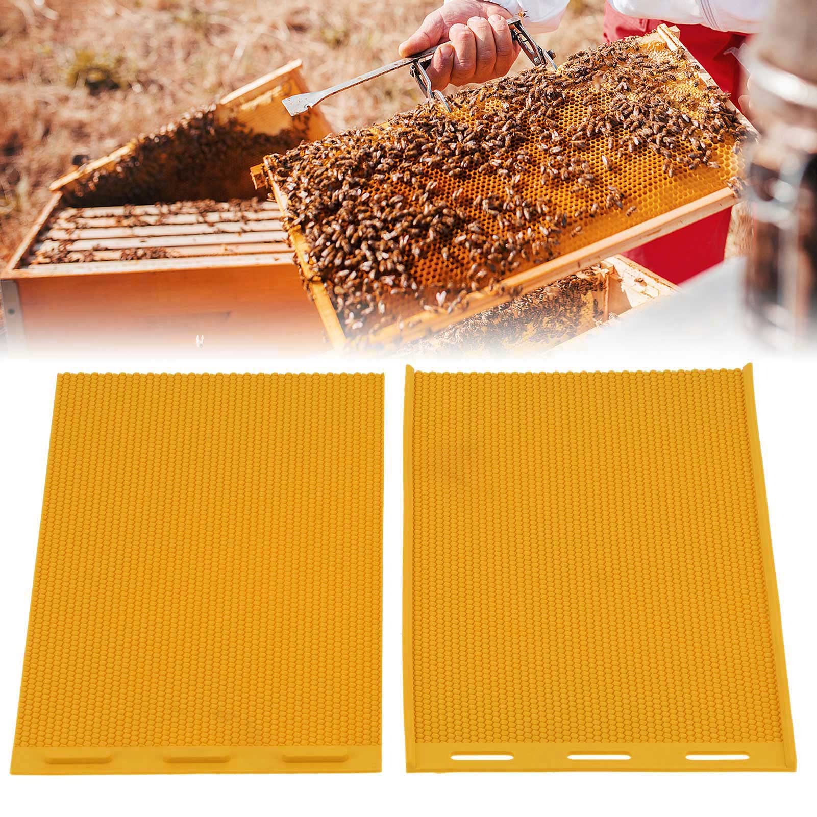 Asixxsix 2 Feuilles de Moule à Cire d'abeille, Moule en Feuille de Cire d'abeille en Silicone, Moule de Presse à Cire d'abeille Flexible de 5,4 Mm, Fondation de Nid de Machine à Embosser