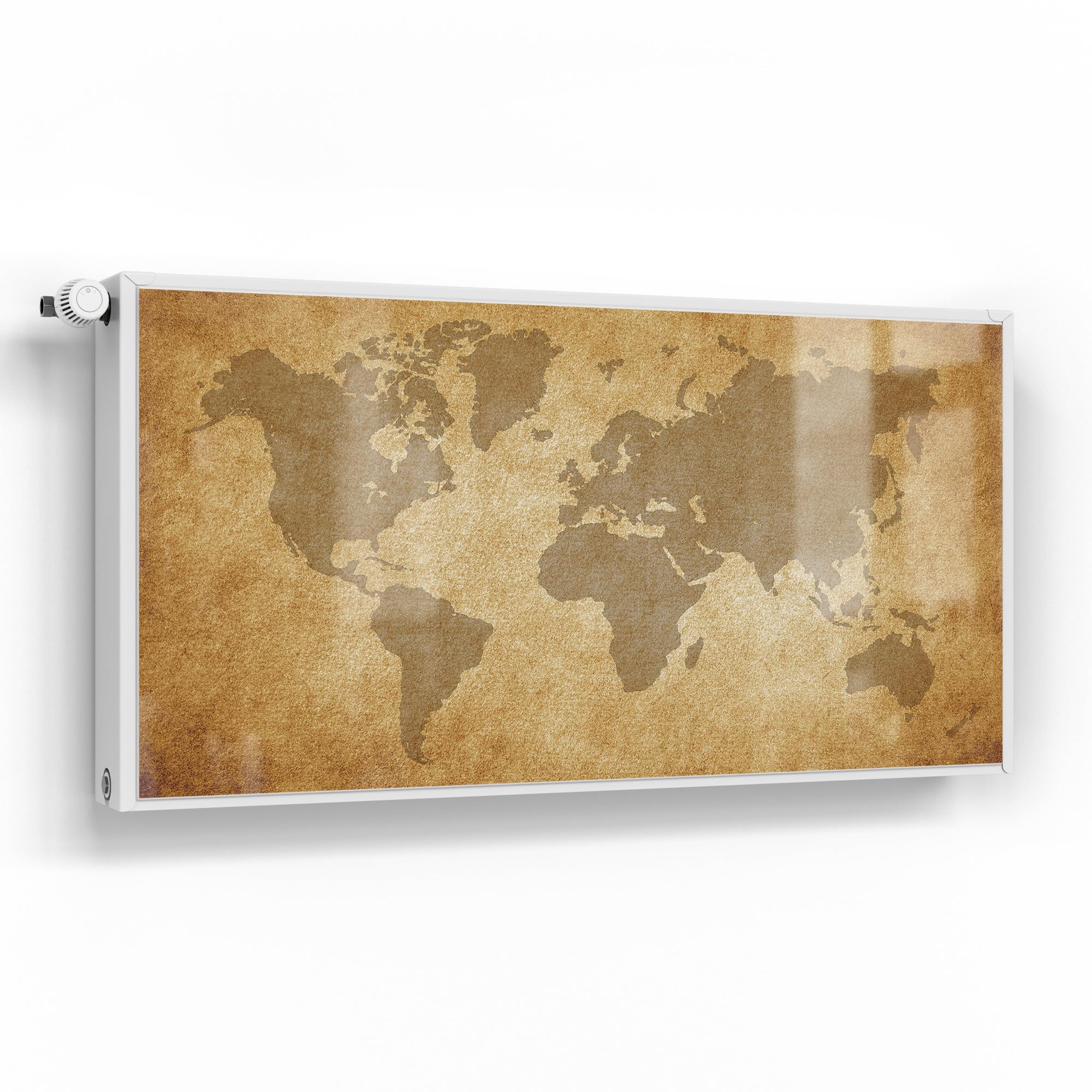 DEQORI Folia magnetyczna do ogrzewania 120 x 60 cm | motyw globalnej sztuki pergaminowej | dekoracyjna mata magnetyczna, ochrona grzejników | magnetyczna folia dekoracyjna, samoprzylepna, magnetyczna