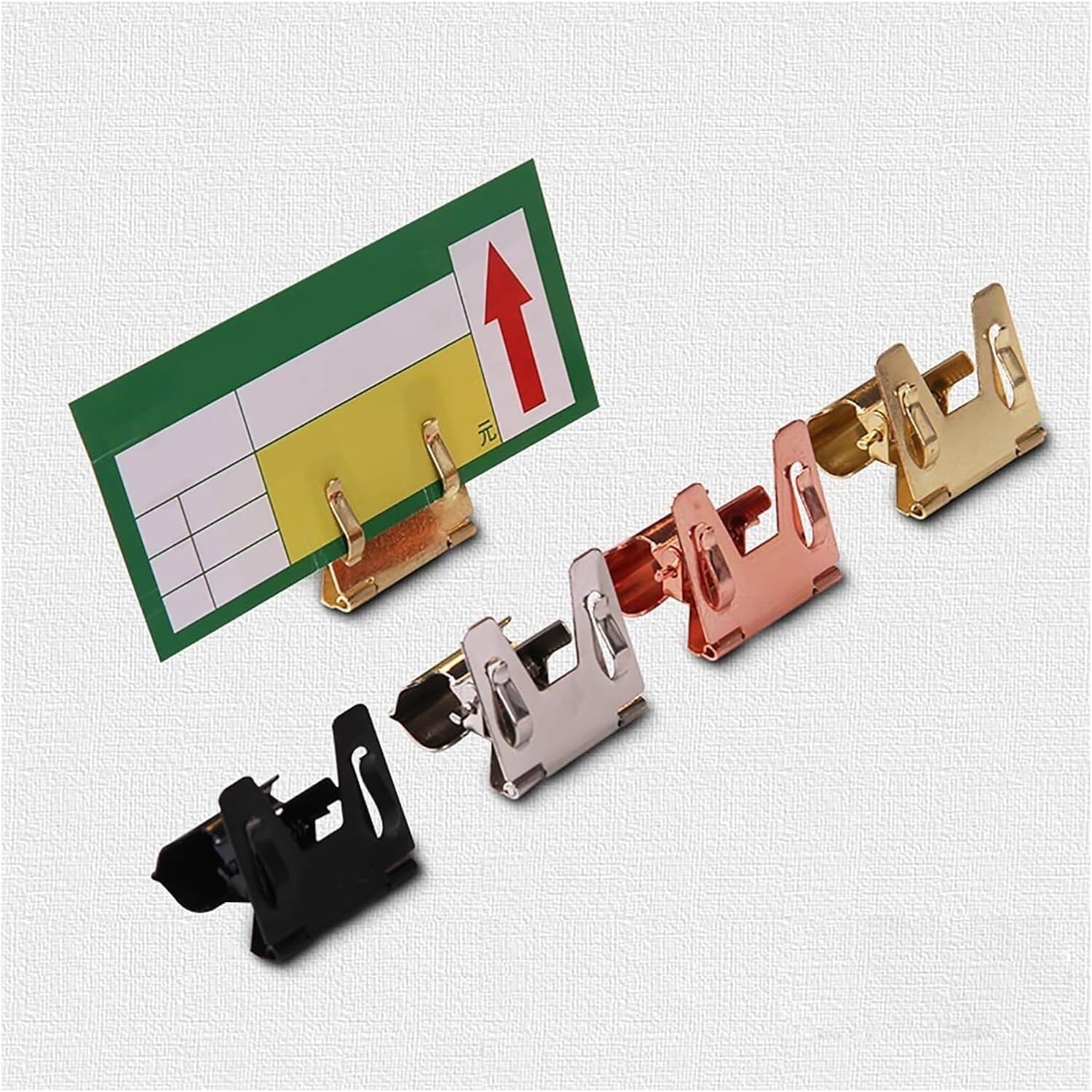 Lot de 10 supports à clip réglables en acier inoxydable pour étiquettes de prix et de nom, idéal pour les menus, desserts et pains