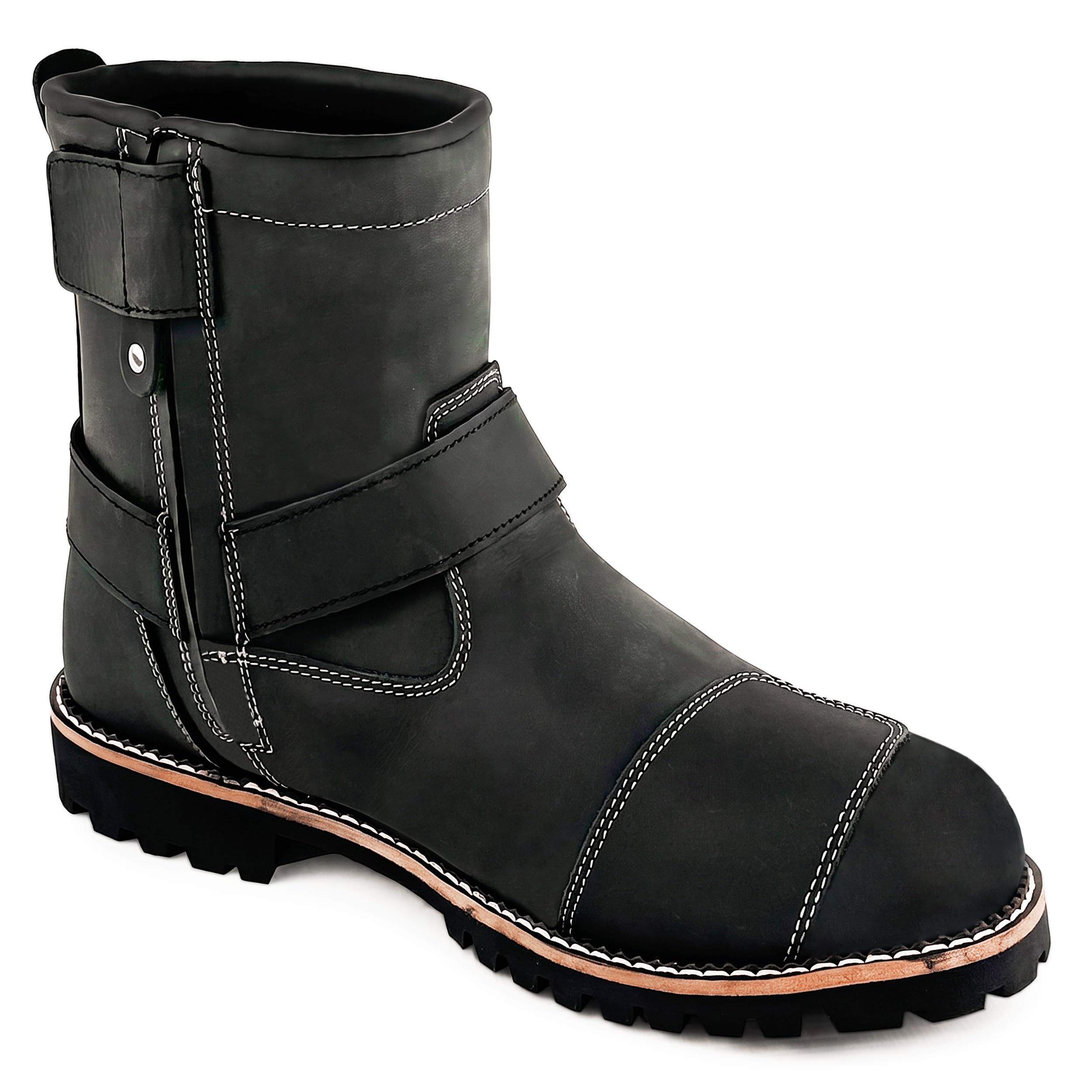 VPR Viper R40 Bottes de moto de tourisme et d'équitation en cuir véritable CE pour homme – Bottes de moto courtes avec membrane imperméable et respirante, chaussures de protection CE EN13634:2020