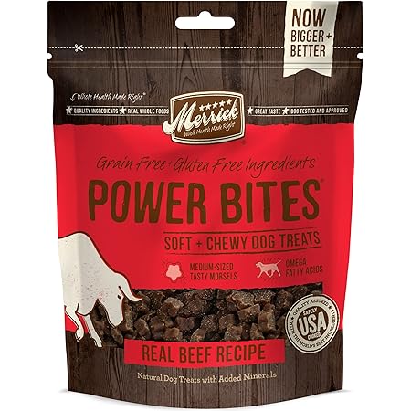 Merrick Power Bites Natural Grain Free Gluten Free Soft & Chewy Chews Dog Treats