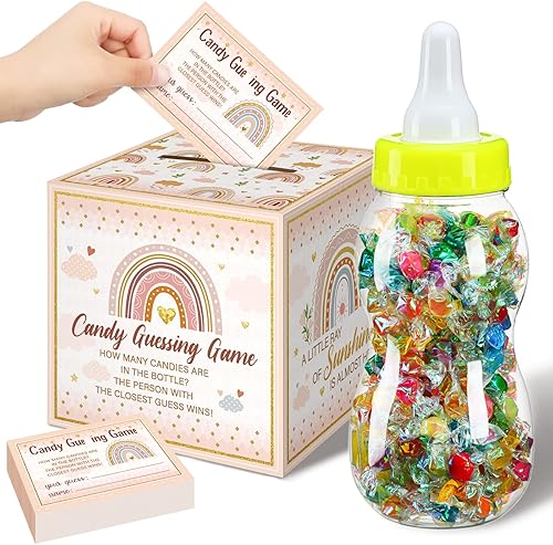 Miniatura 14 de Glenmal Juego de 52 piezas de cereza para baby shower, juegos de regalo, biberón grande para juego de ducha, adivina cuántos dulces decoraciones