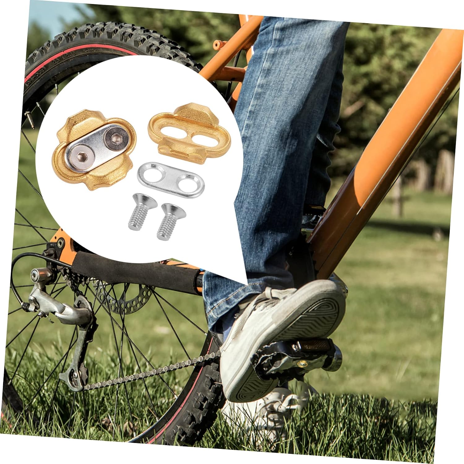 Mountain Bike Cleat Pedal Replacement Self-Lock Multi Directional Release Cleat for Shoes