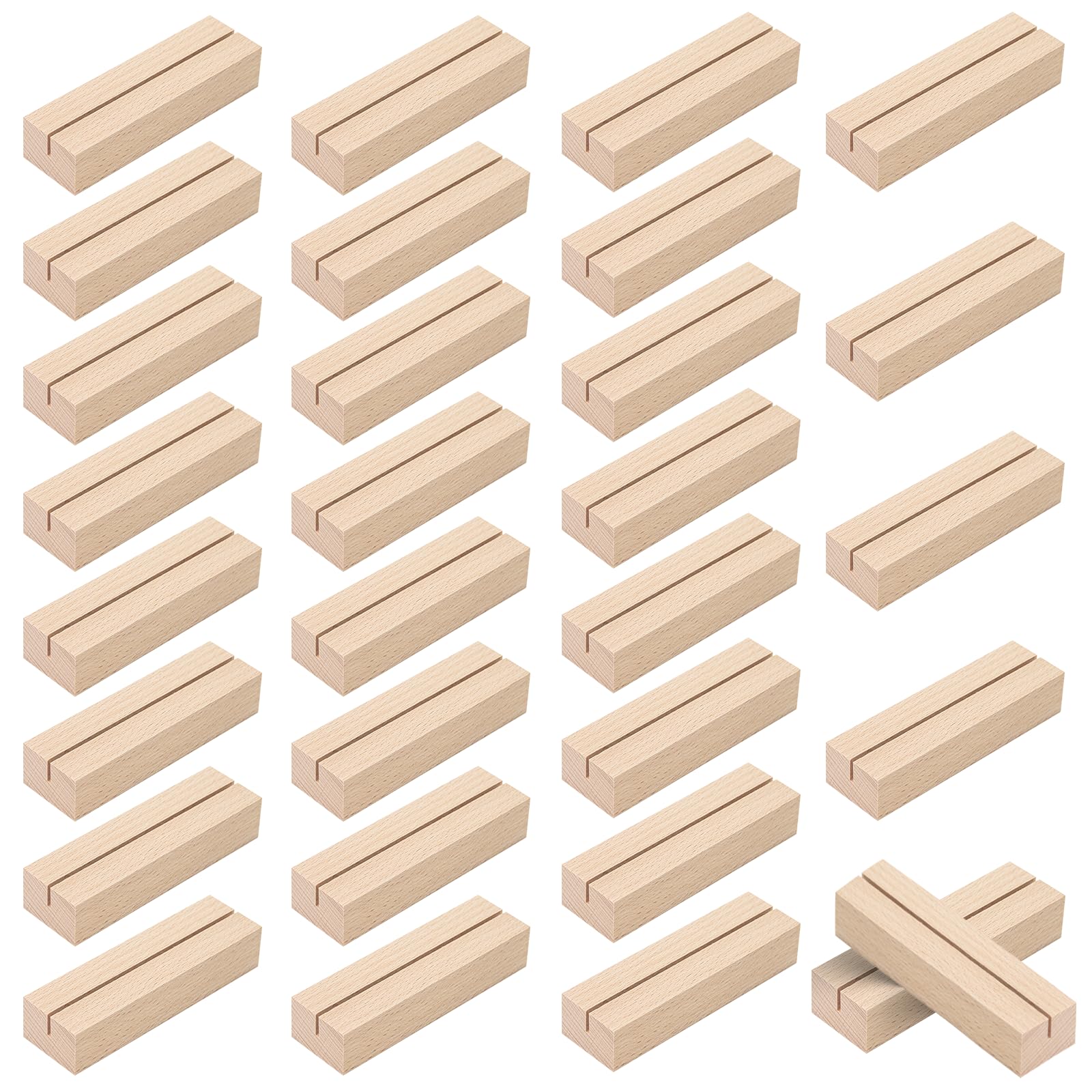 WISYOK Soportes para Tarjetas de Madera, 30 Piezas, 10×3×2cm