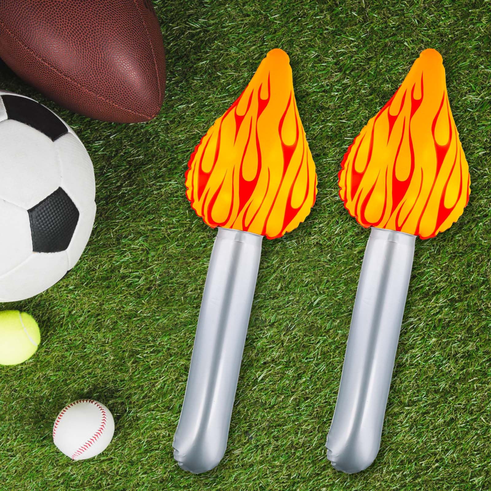 Lot de 4 torches gonflables amusantes pour jeux olympiques, Halloween, cosplay, compétition, décorations de fête