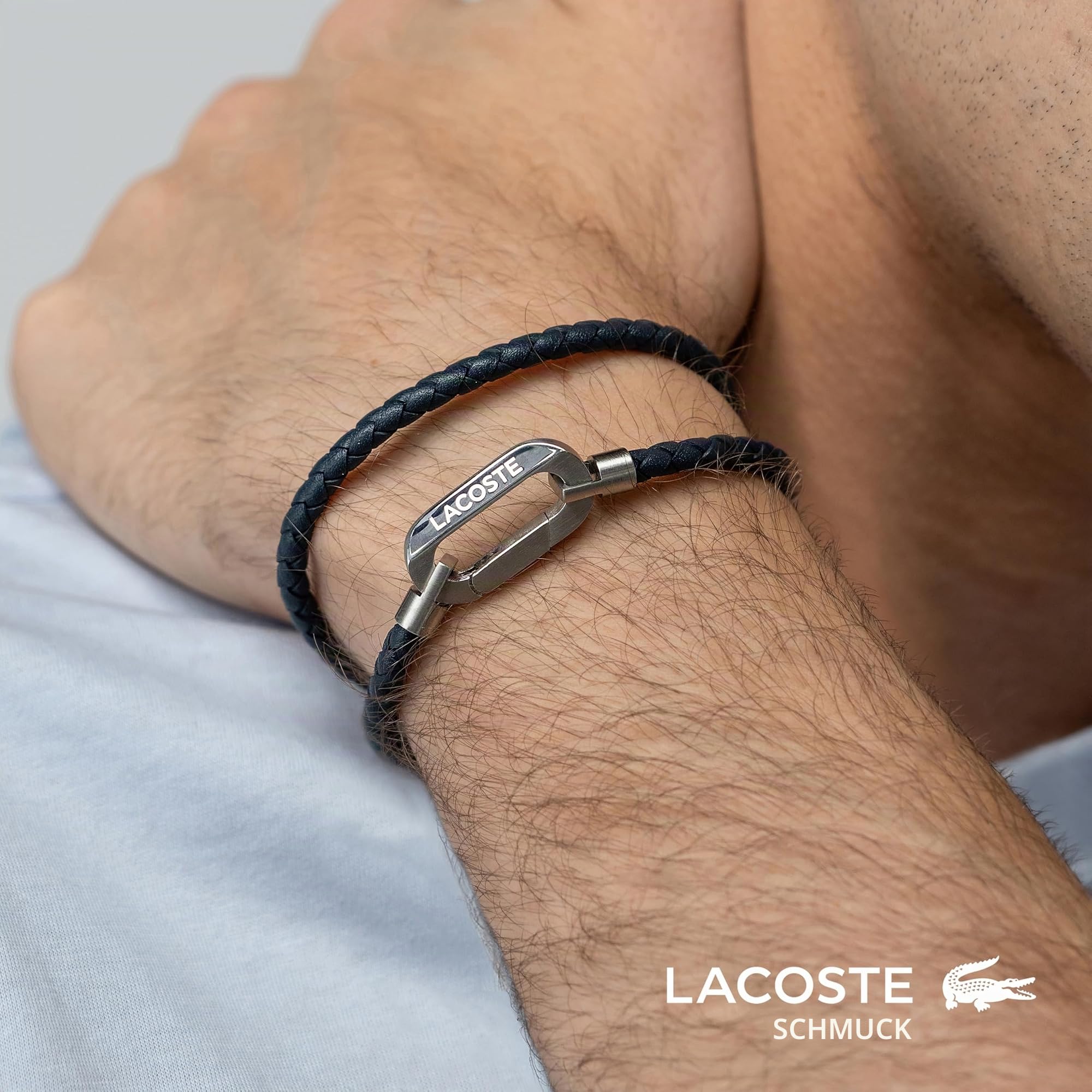 Lacoste Lederarmband für Herren Kollektion STARBOARD verfügbar aus Blau, Grün und Braun