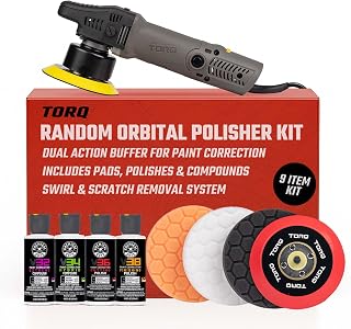 Chemical Guys TORQX Random Orbital Polisher Kit: 700W 8mm Orbit, Pads & Compounds - Pro Scratch Removal for Cars, Trucks, SUVs