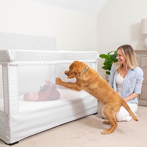 Miniatura 5 de Baby Delight Lunaire Cuna de tamaño matrimonial Cuna de bebé de malla transpirable Cama de bebé de montaje sin herramientas Gris madera flotante