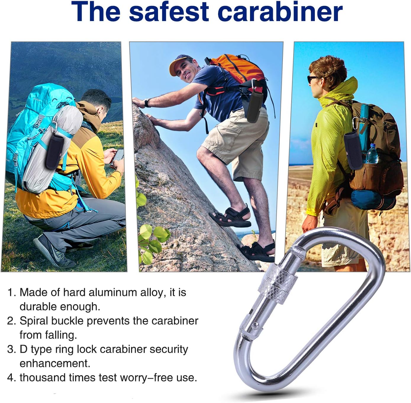 LTGEM Silicone Carrying Travel Case Compatible with JBL FLIP 5 Waterproof Portable Speaker with Extra Carabiner - Black - Image 8