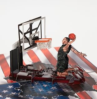 3D Popup Card of Basketball Player, Paper Art & Handicraft, Greeting Card, Birthday, Anniversary, Christmas, Fathers Day Card, Handmade Gift For Him, Men, Dad, Son, Boyfriend, Husband