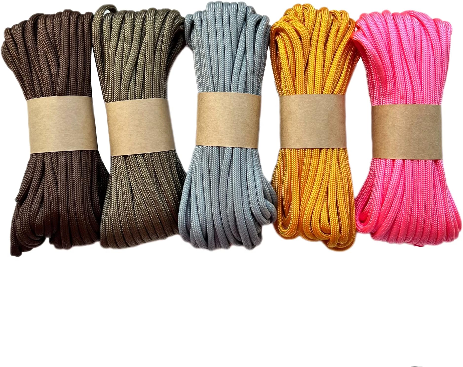 EdcXParacord 4 mm, Solid Colour Set (6х5m and 5 x 10 m) | 100% Nylon Rope 4 mm | Tactical Cord 550 Type III – Autumn Set (5 x 10 m)