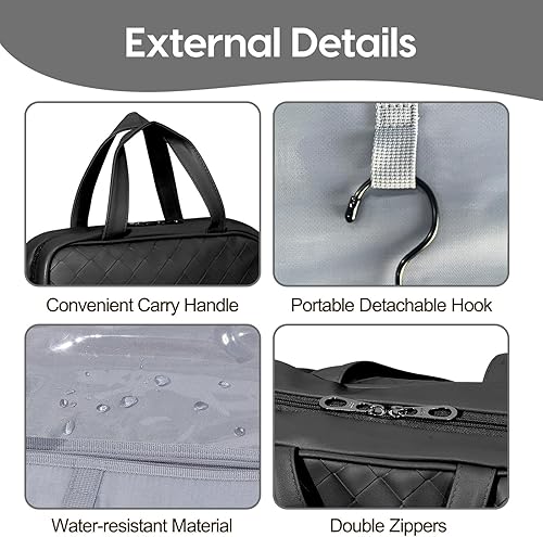 Miniatura 6 de Organizador de almacenamiento de maquillaje, bolsa de aseo colgante, bolsa de maquillaje de gran capacidad, bolsa de viaje para artículos de