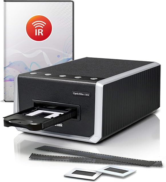 Plustek OpticFilm 135i - Automatic Film & Slide Scanner, Batch converts 35mm Slides & Film Negatives, Support 3rd Party Editing Software Export, Max. 7200 dpi