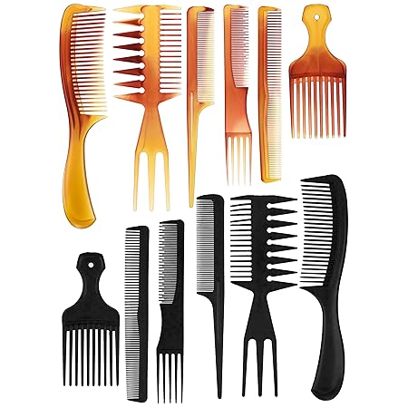 Amazon.com : Expressions 12pc Styling Combs, Hair Comb Set for All Hair ...
