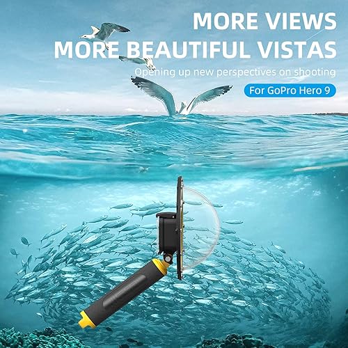 Miniatura 8 de TELESIN - Puerto de cúpula con kit estabilizador de buceo para GoPro Hero 12 Hero 11 Hero 10 Hero 9 Negro, carcasa impermeable subacuática, estuche