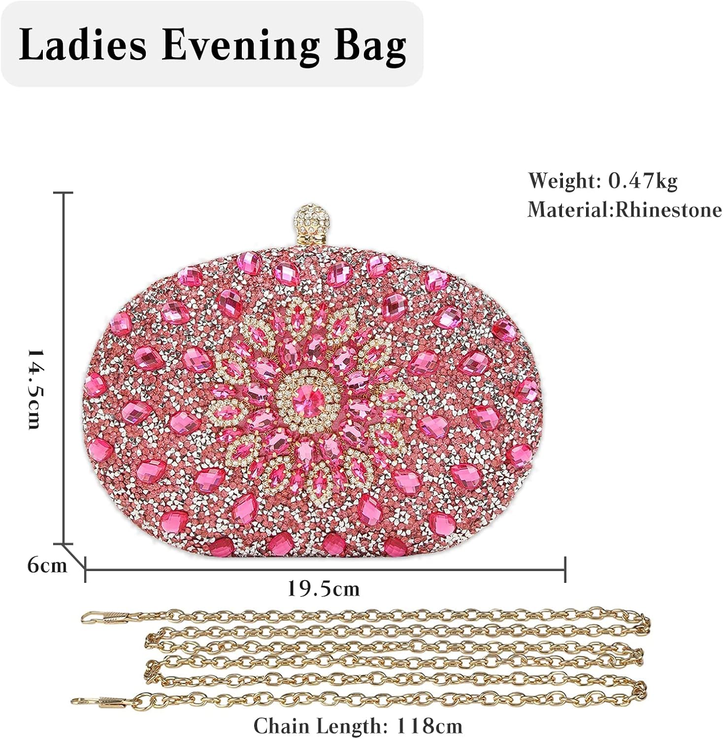 CORIOS Rhinestone Evening Bag for Women Sparkly Sequin Purse Bridal Wedding Handbag