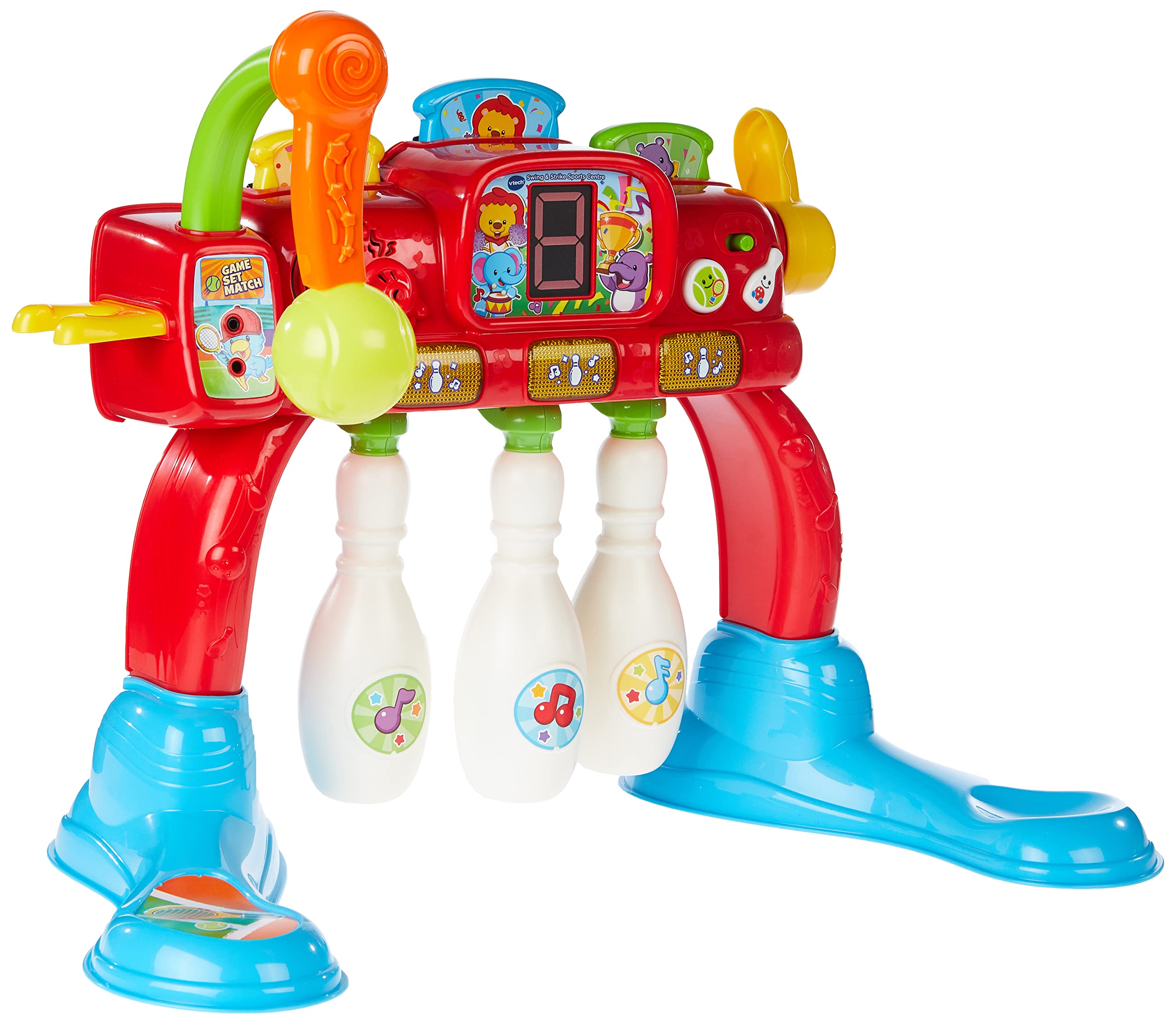 VTech - Batter Up and Bowl 2in1 Sports Center | Baseball and Bowling, Interactive Toy for Babies, Preschool Learning Toys for Kids, Audible Electronic Device | Multi-Colour